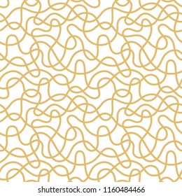Chaotic crossing curves or winding, sinuous, twisting, serpentine lines seamless repeat pattern. Endless curved, bent rounded stripes, streaks irregular tangled texture. Ornate, intricate background.