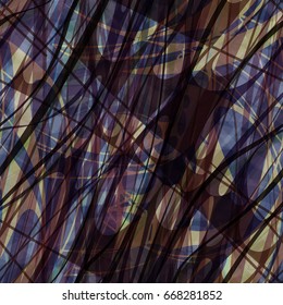 Chaotic curved stripes and lines. Abstract vector background. Seamless texture for wrapping paper, home decor, fabric.