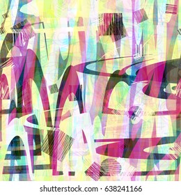 Chaotic curved stripes.Seamless background. Vector texture for fabric, wrapping, home decor.