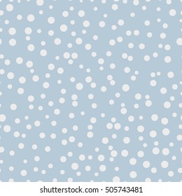 Chaotic dots on a blue background  Dots Seamless Pattern Dots Seamless Background White Dots Wallpaper Circles seamless pattern Circles seamless background. White circles of different sizes
