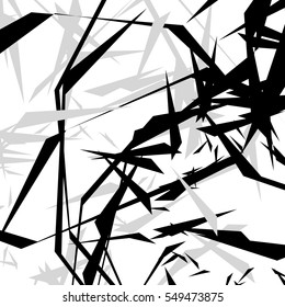 Chaotic edgy minimal art. Abstract geometric texture.