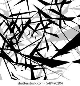 Chaotic edgy minimal art. Abstract geometric texture.
