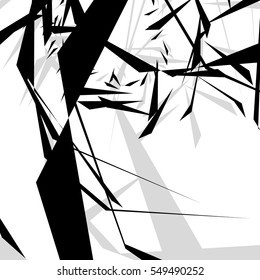 Chaotic edgy minimal art. Abstract geometric texture.