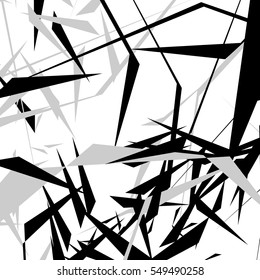 Chaotic edgy minimal art. Abstract geometric texture.