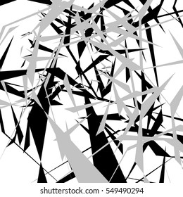 Chaotic edgy minimal art. Abstract geometric texture.