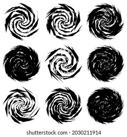Chaotic, edgy, sharp, shrill textured geometric random radial abstract art element