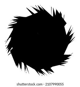 Chaotic, edgy, sharp, shrill textured geometric random radial abstract art element
