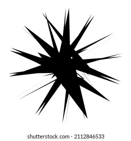 Chaotic, edgy, sharp, shrill textured geometric random radial abstract art element