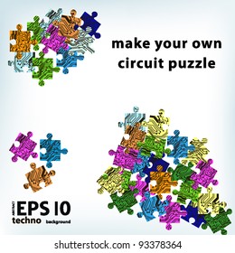 chaotic electronic circuit vector background. EPS10