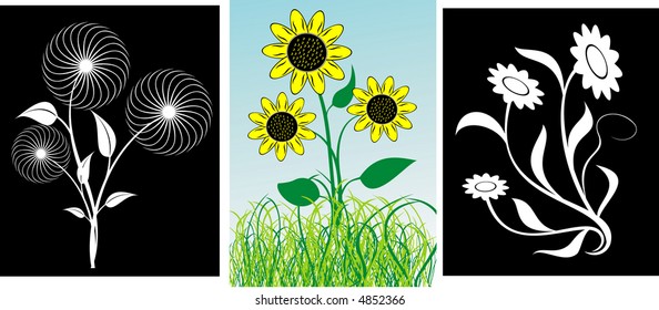 Chaotic floral style design background