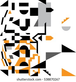 Chaotic geometric abstraction. Abstract geometric pattern