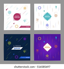 Chaotic geometric backgrounds set. Annual report brochure design template vector. Leaflet cover presentation abstract geometric background. Posters, flyers and banner designs. eps 10