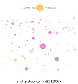 Chaotic geometric colorful particles background