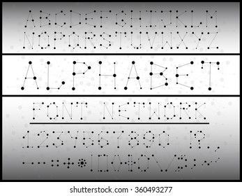 Chaotic geometric font in the network view