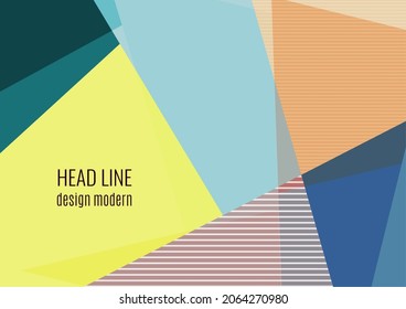 Chaotic geometric overlapping color shapes. Vector illustration for wallpaper, banner, background, card, book.