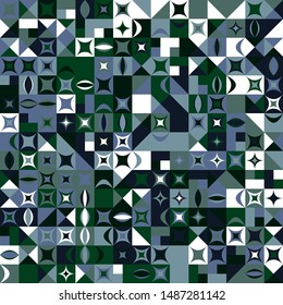 Chaotic geometrical mosaic pattern background - colorful abstract vector illustration