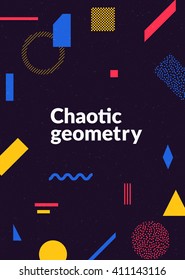 Chaotic geometry background. Minimal futuristic design. Suitable for posters,covers,prints etc.