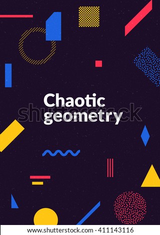 Chaotic geometry background. Minimal futuristic design. Suitable for posters,covers,prints etc.