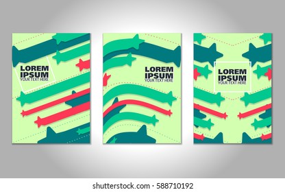 Chaotic geometry backgrounds set. Applicable for covers, placards, posters, flyers and banner designs. A4 fromat,eps10 vector templates.