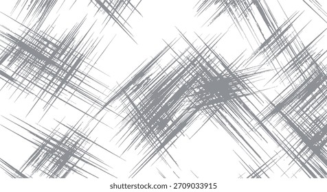 Chaotic Grey Grunge Scratch Lines Padrão Abstrato Tensão angustiada Sobreposição Vetor