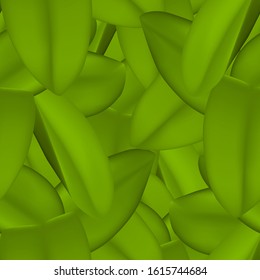 Chaotic green foliage orchids seamless pattern