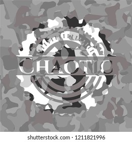 Chaotic grey camo emblem