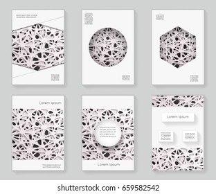 Chaotic grid abstract 3d over design template design decorative pattern frame ornament brochure book booklet background vector illustration