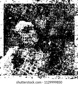 Chaotic grunge background in black and white
