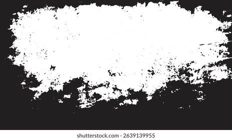 Chaotic Grunge Border Frame with Rough Textured Splatter and Blank Center