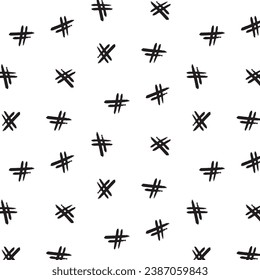 chaotic grunge hashtags pattern, seamless pattern on a transparent background. vector pattern.