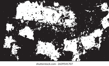 Chaotic Grunge Splatter Texture in Black and White Abstract Design
