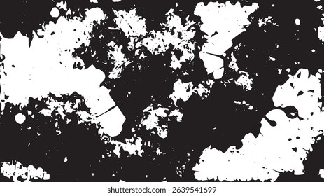 Chaotic Grunge Texture, Abstract Black and White Distressed Splatter Background