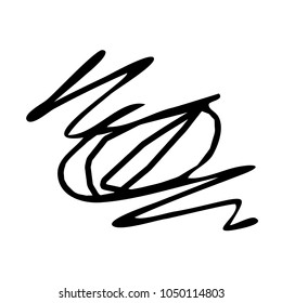 Chaotic hand drawn scribble sketch circle object with start and end isolated on white background