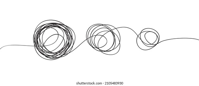 Chaotic hand drawn scribble sketch circle object with start and end isolated on white background