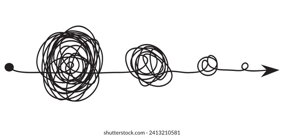 Chaotic hand drawn scribble sketch circle object with start and end isolated on white background