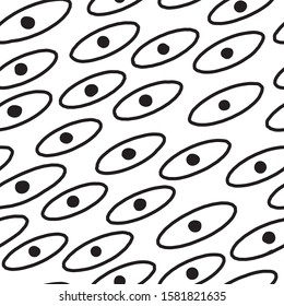 chaotic hand drawn simple ellipses with dots. seamless pattern. vector design