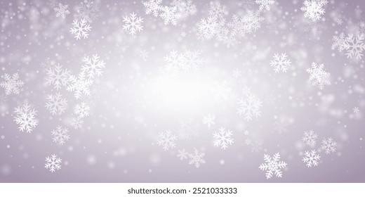 Fundo caótico de flocos de neve pesada. Partículas de gelo de poeira de neve. Cachoeira tempo branco cinza ilustração. Flocos de neve de Glimmer dezembro textura. Cenário de furacão de neve.