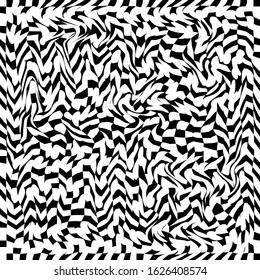 Chaotic hounds tooth pattern. Seamless checkered print with unusual elements. Template for scarves, shirts, gift wrappings and other designs.