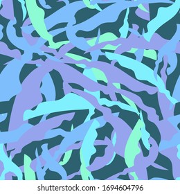 chaotic impressionistic neon strokes on the azure background. neon seamless pattern. vector