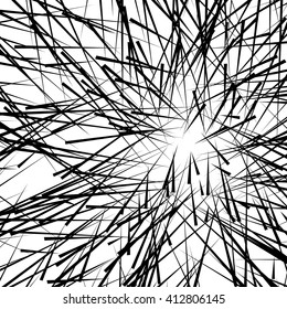 Chaotic irregular, random, scattered lines