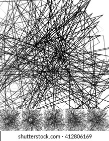 Chaotic irregular, random, scattered lines