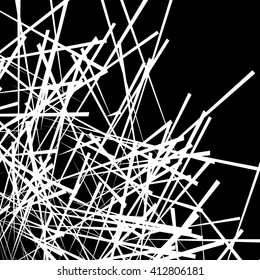 Chaotic irregular, random, scattered lines