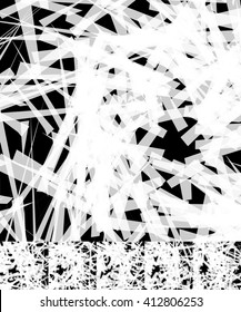 Chaotic irregular, random, scattered lines