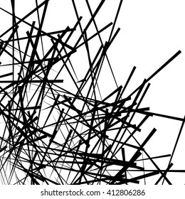 Chaotic irregular, random, scattered lines