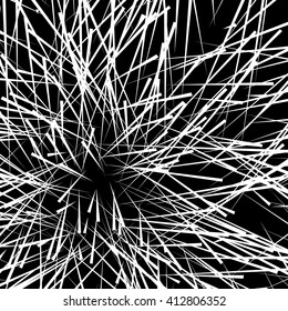 Chaotic irregular, random, scattered lines