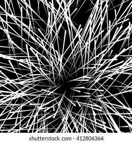 Chaotic irregular, random, scattered lines