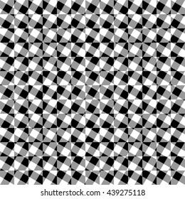 Chaotic, irregular repeatable geometric pattern. Mosaic of asymmetric shapes. Monochrome abstract background.