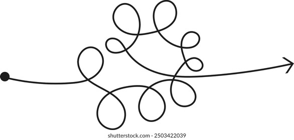 Chaotic Line Arrow Doodle Vector Illustration