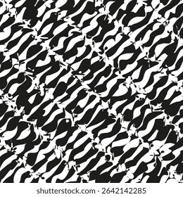 Chaotic line pattern. Abstract crosshatch texture. Grungy diagonal strokes. Vector messy background.