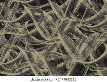 Fondo lineal caótico en tonalidad gris dorado para textiles o telas. Textura imprimible en espiral para conceptos de negocio, estampados, tendencias de moda, portada, azulejos, interiores, scrapbooking, carteles, etc.
